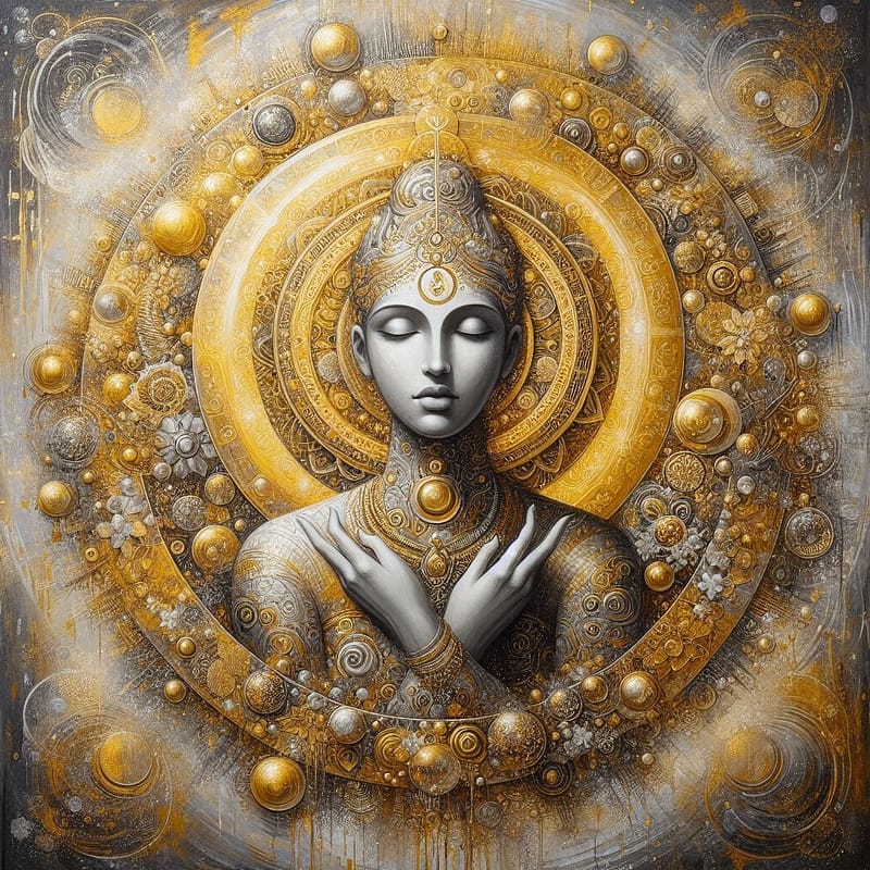 The face of golden serenity