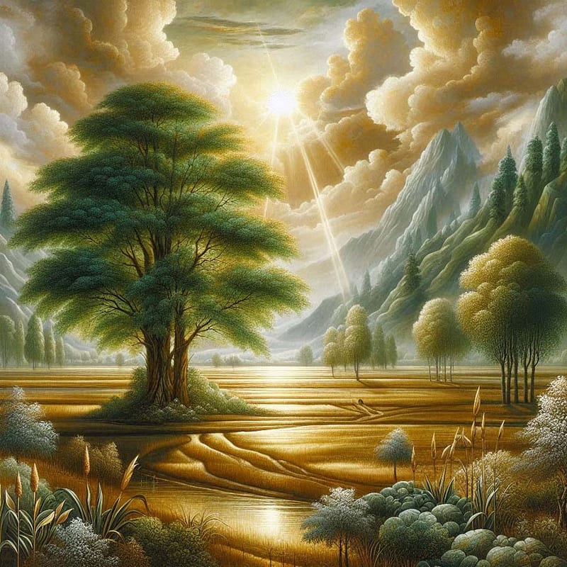 Green Art Case and mountains